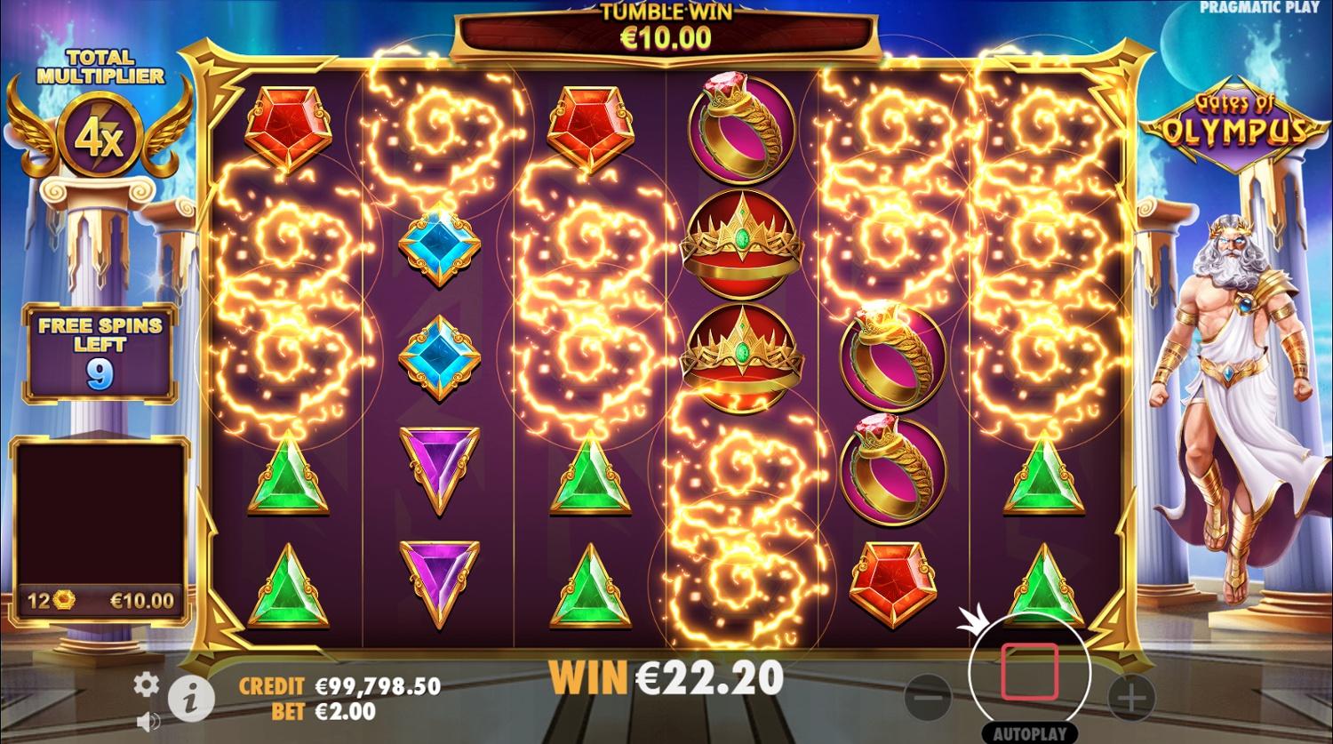 game interface, online slot, cascade system