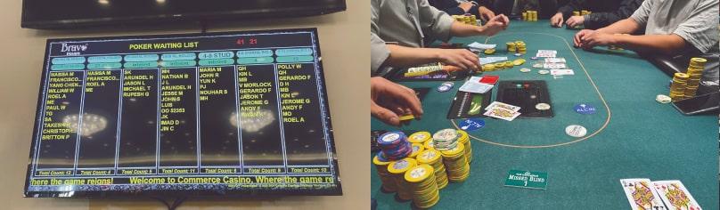Commerce,  Casino, 24-hour food court, Poker events