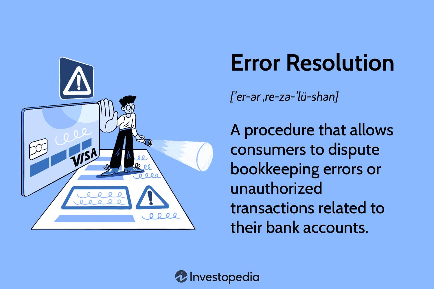 online payment, error resolution, account security